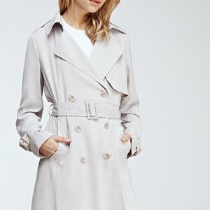 Forever 21 Lavender Grey Flowing Trench
